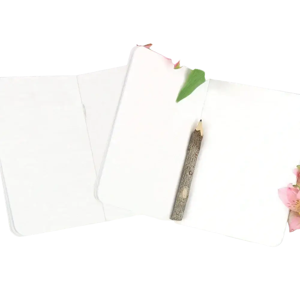 White personalized wedding vow book with smooth blank pages and minimalist design for wedding vow use