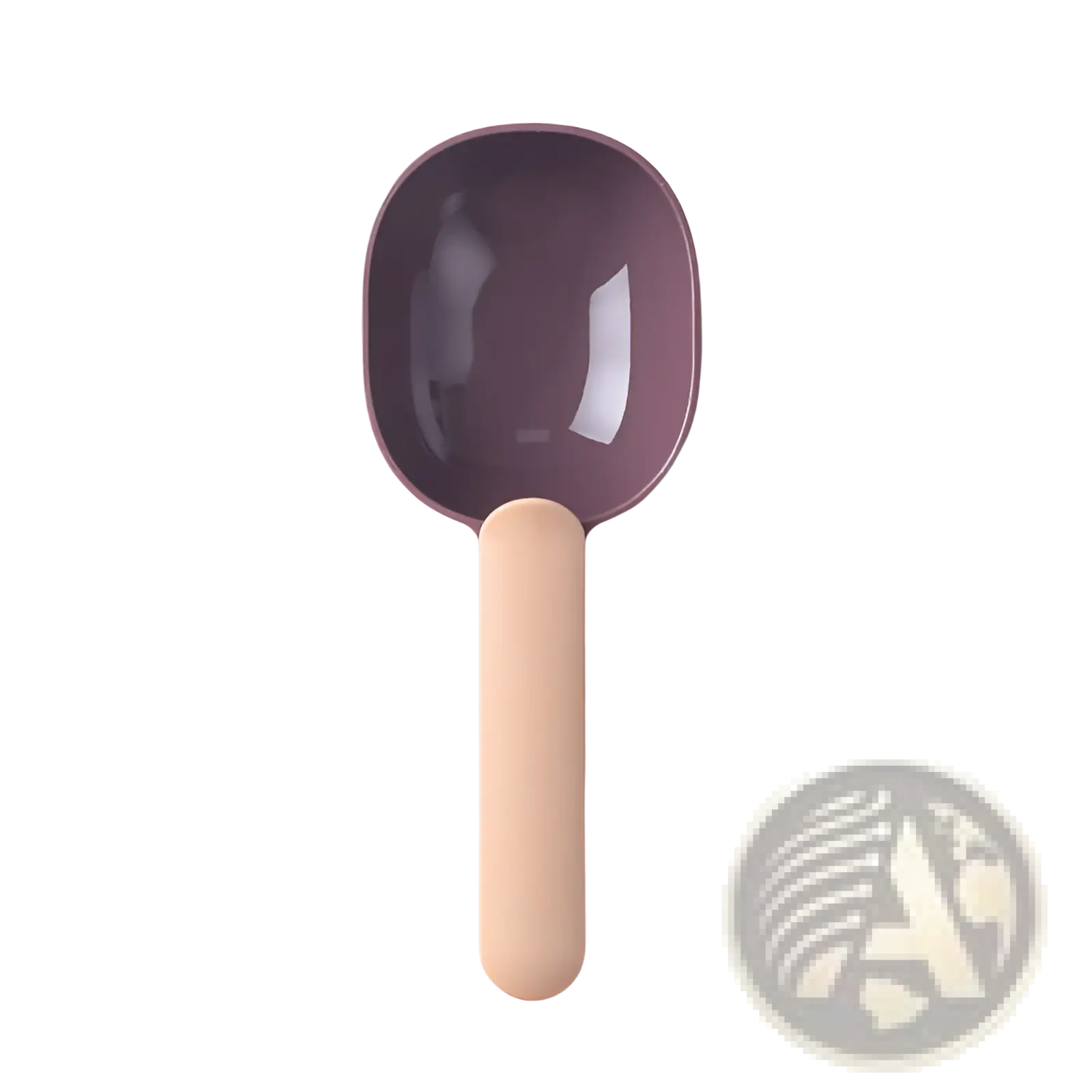 Pet feeding spoon abs plastic food scoop with sleek matte gray scoop and smooth beige handle for easy feeding