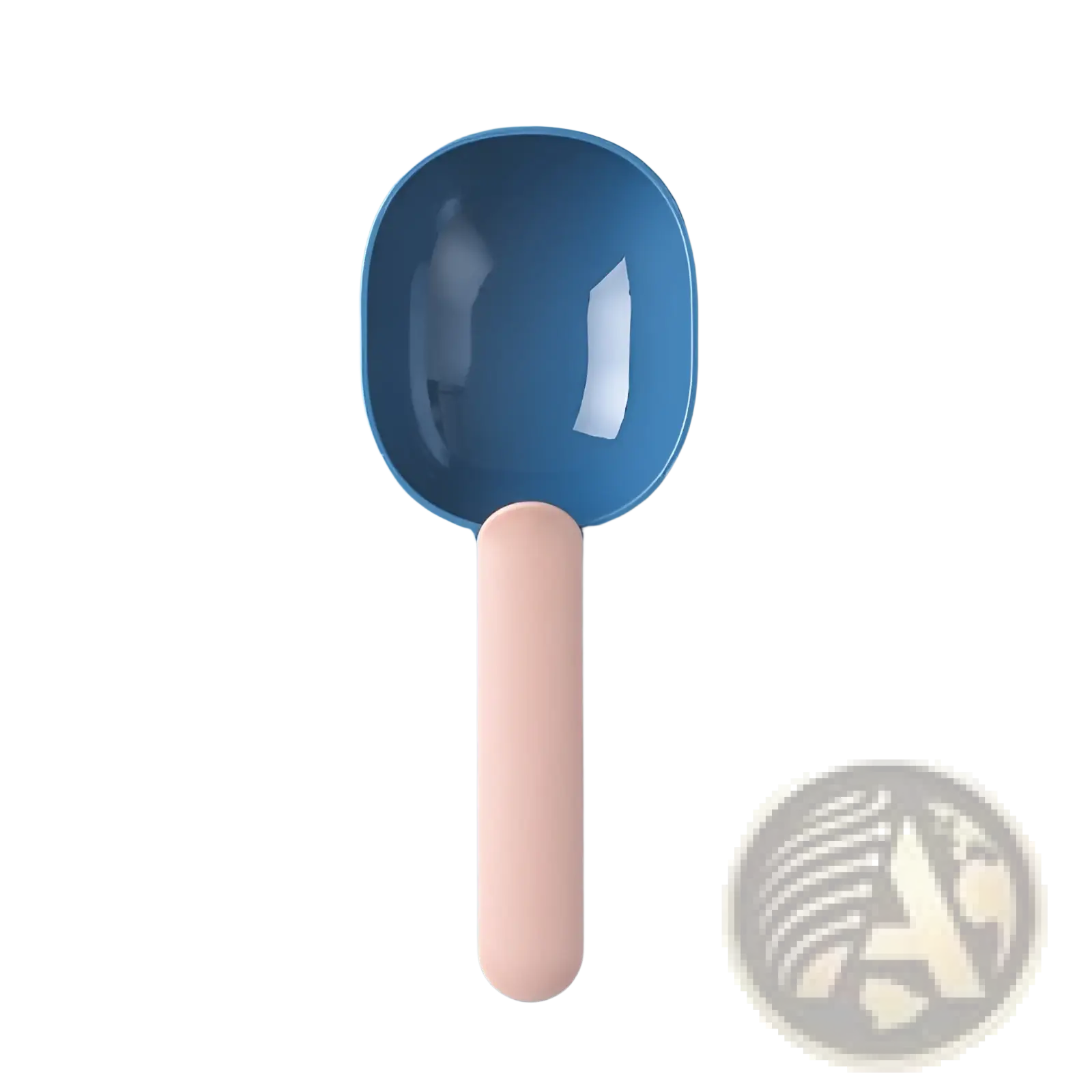 Pet feeding spoon abs plastic food scoop and shovel with sleek blue and blush pink ergonomic measuring scoop