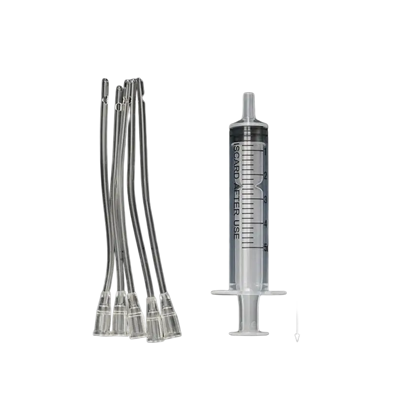 Pet feeding syringe with tube 5 pack includes clear plastic 5ml syringes with white plungers and clear catheter tubes
