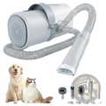 Gray plastic pet grooming vacuum clipper kit with flexible hose and multiple attachments for efficient drying