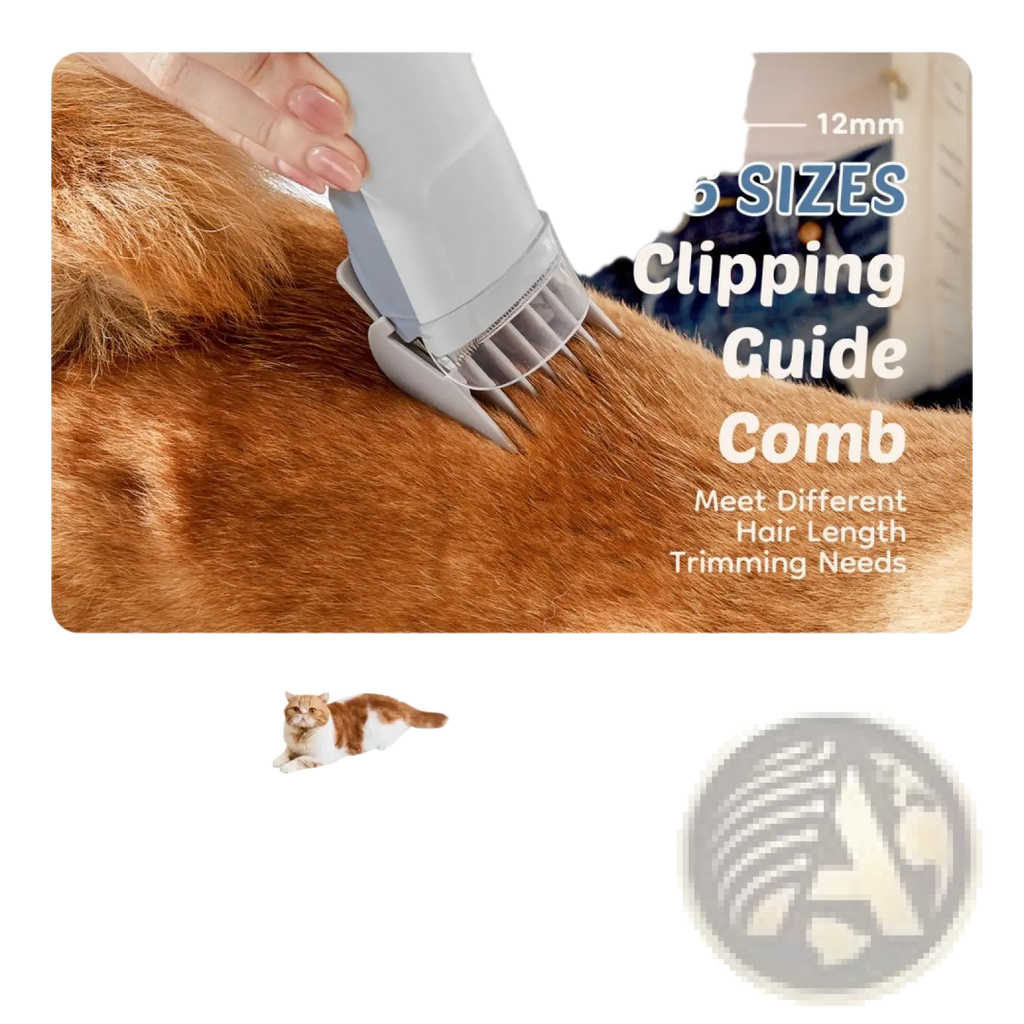 Gray plastic 12mm clipping guide comb for pet grooming vacuum clippers 2.5l kit for trimming pet hair