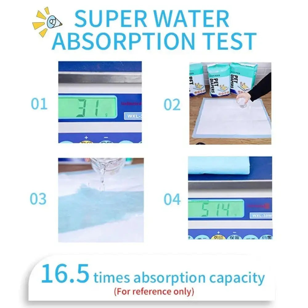 Light blue super absorbent leak proof puppy training pad with white border and printed branding for pet incontinence