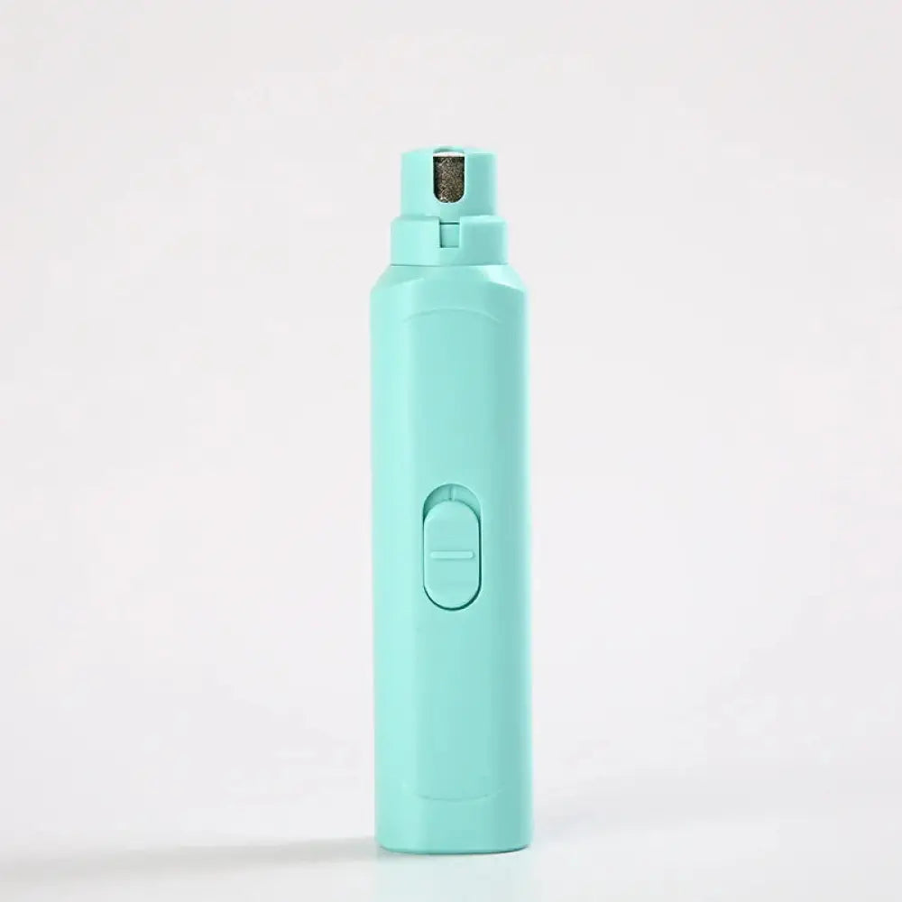 A sleek mint green professional electric quiet pet nail grinder with a smooth plastic body and metallic cutting head