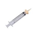 Clear plastic oral syringe with beige rubber plunger and tip marked for 10ml in pet oral syringe 1ml 3ml 5ml set