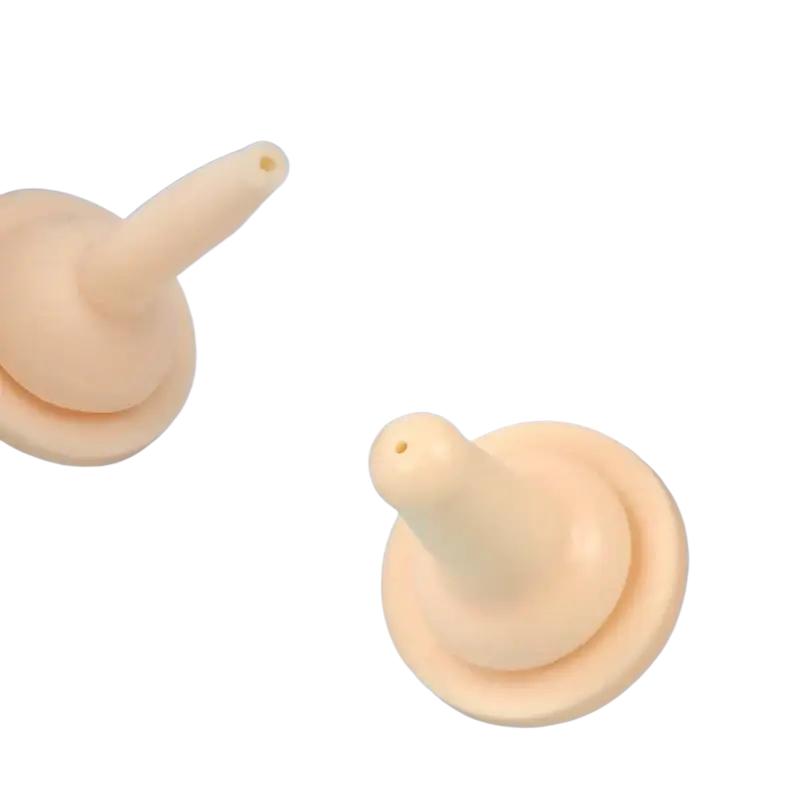 Beige silicone nasal suction tips for pet oral syringe by huxuan featuring silicone nipple feeder for feeding pets