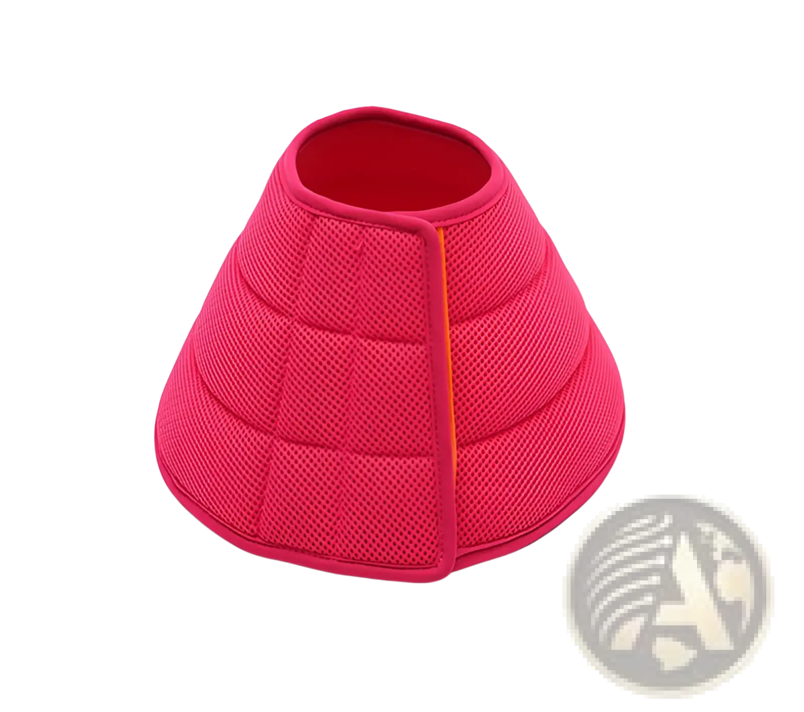 A vibrant pink quilted mesh pet recovery collar with subtle orange zipper detail for anti bite protection