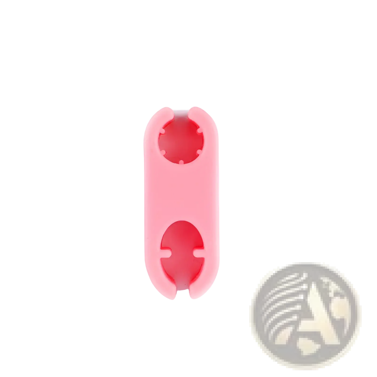 Pink silicone dual-slot phone stand with red interior accents in pet selfie phone clip and dog toy set