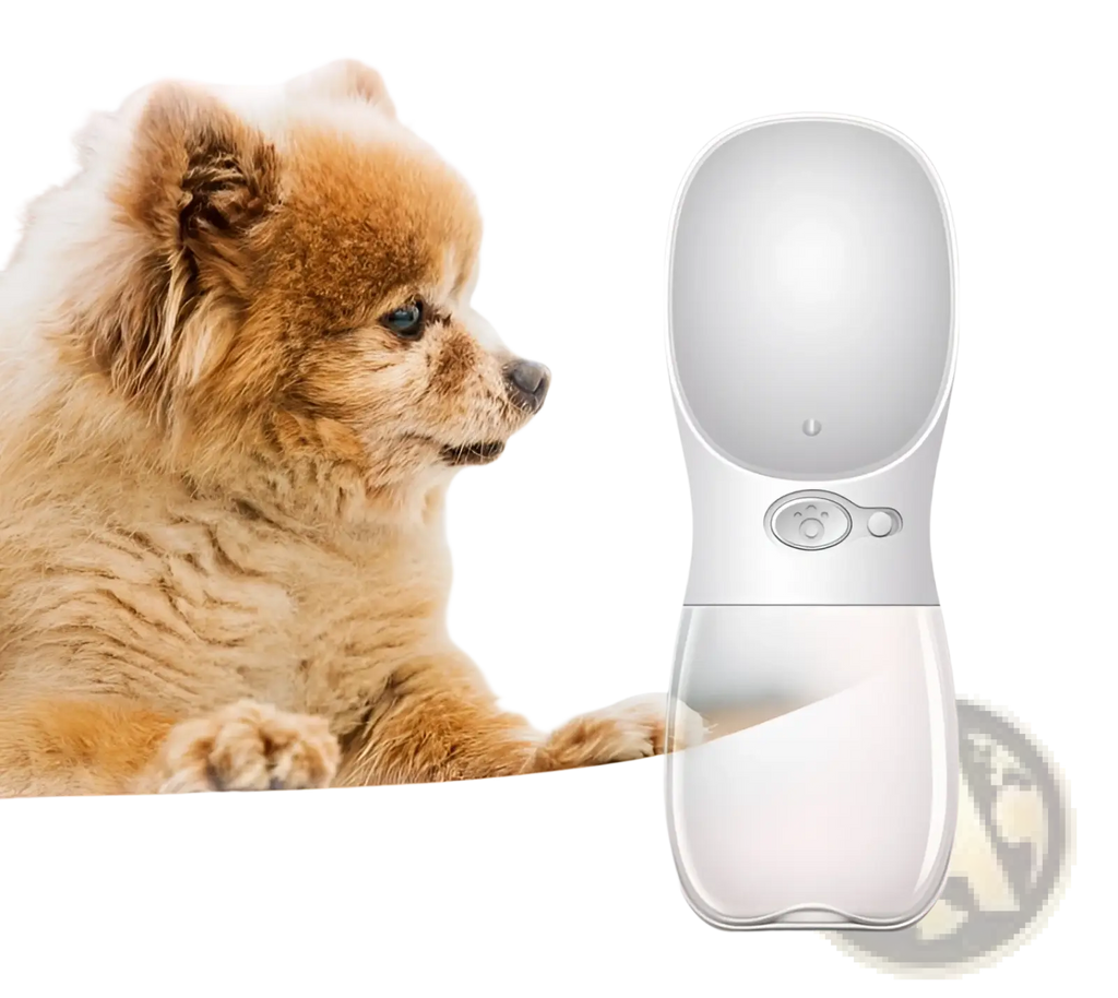 White plastic pet water bottle with ergonomic design and measurement markings 75mm width 208mm height for outdoor use