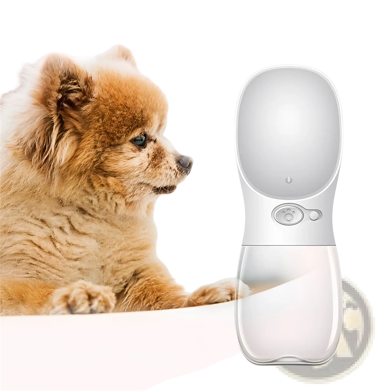 White plastic pet water bottle portable outdoor leakproof cup with ergonomic design and measurement markings