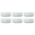 White rectangular pet water fountain filters with activated carbon and a textured surface divided into two sections