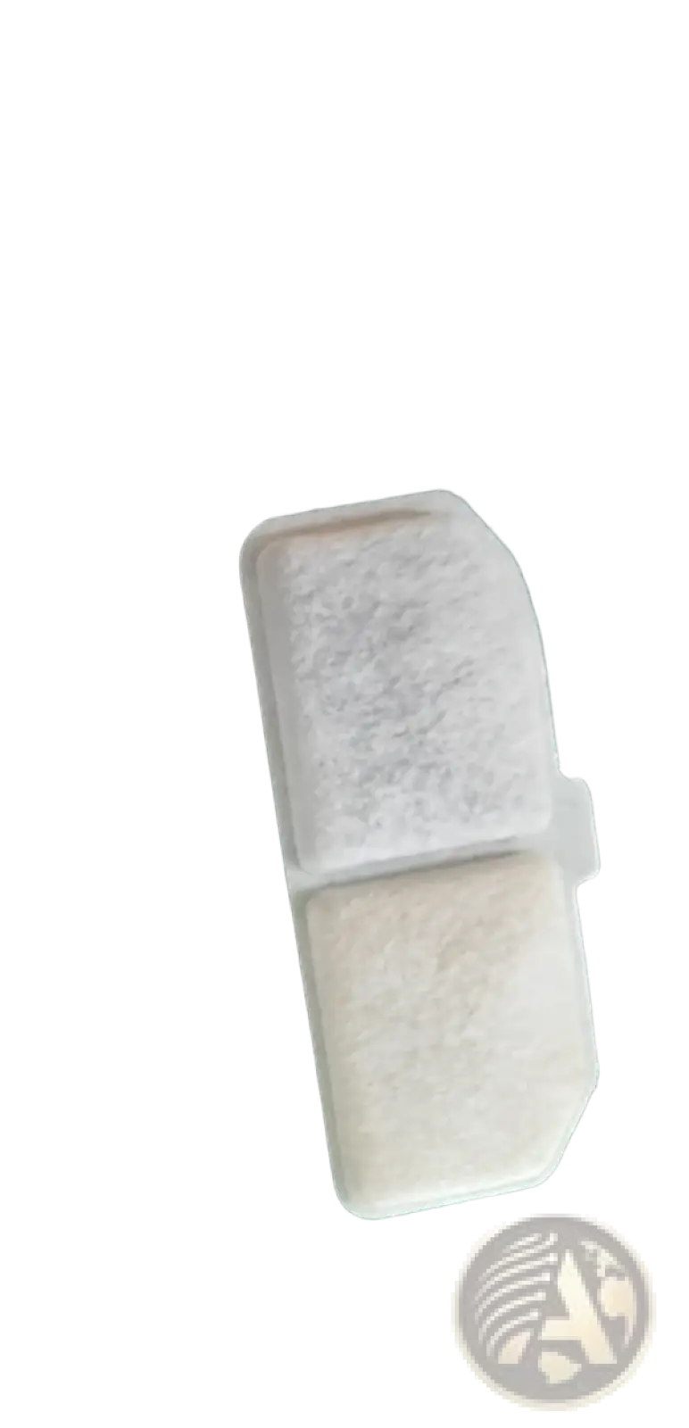White rectangular filter element with textured fibrous surface for pet water fountain wireless sensor uv light pump