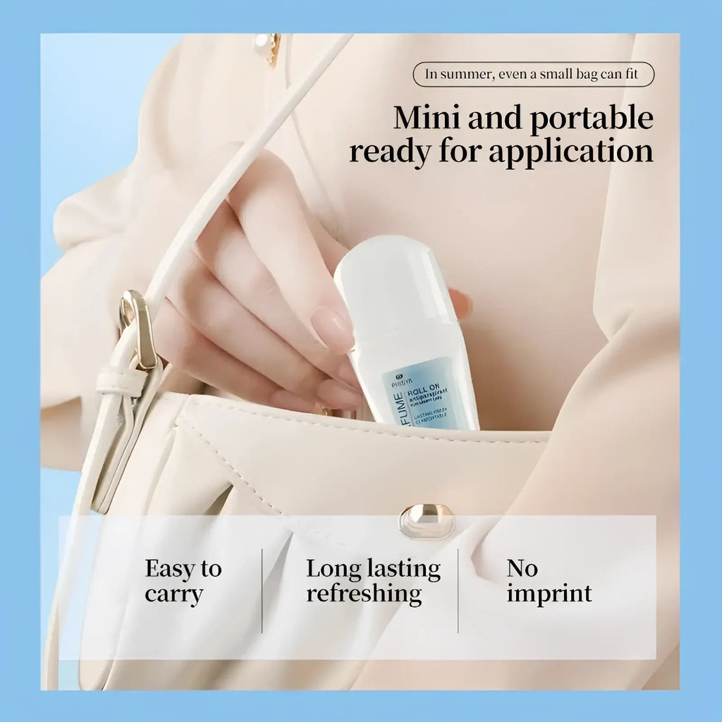 White roll-on deodorant bottle with light blue label branded physi phisya 150ml herbal antiperspirant roll-on deodorant