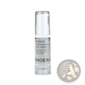 Clear glass bottle with silver pump labeled all matte pore invisible face primer by phoebe for pore minimizing use