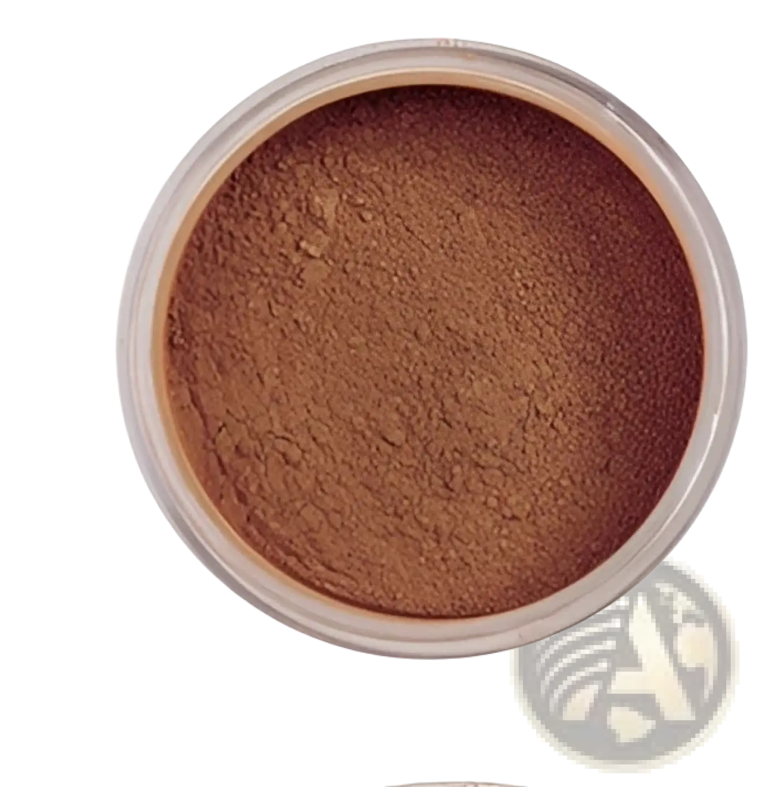 A round clear plastic container holds finely milled brown phoera setting powder for oil control matte finish