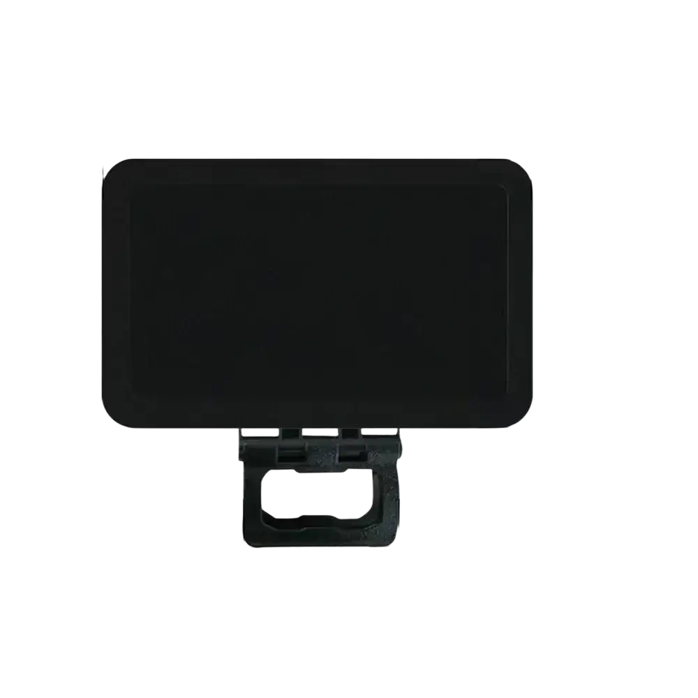 Black rectangular phone sun shade with matte finish and black plastic mounting bracket for uv protection cover