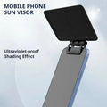 Black clip-on phone sun visor with sleek design providing uv-proof shading for anti-glare universal mobile use