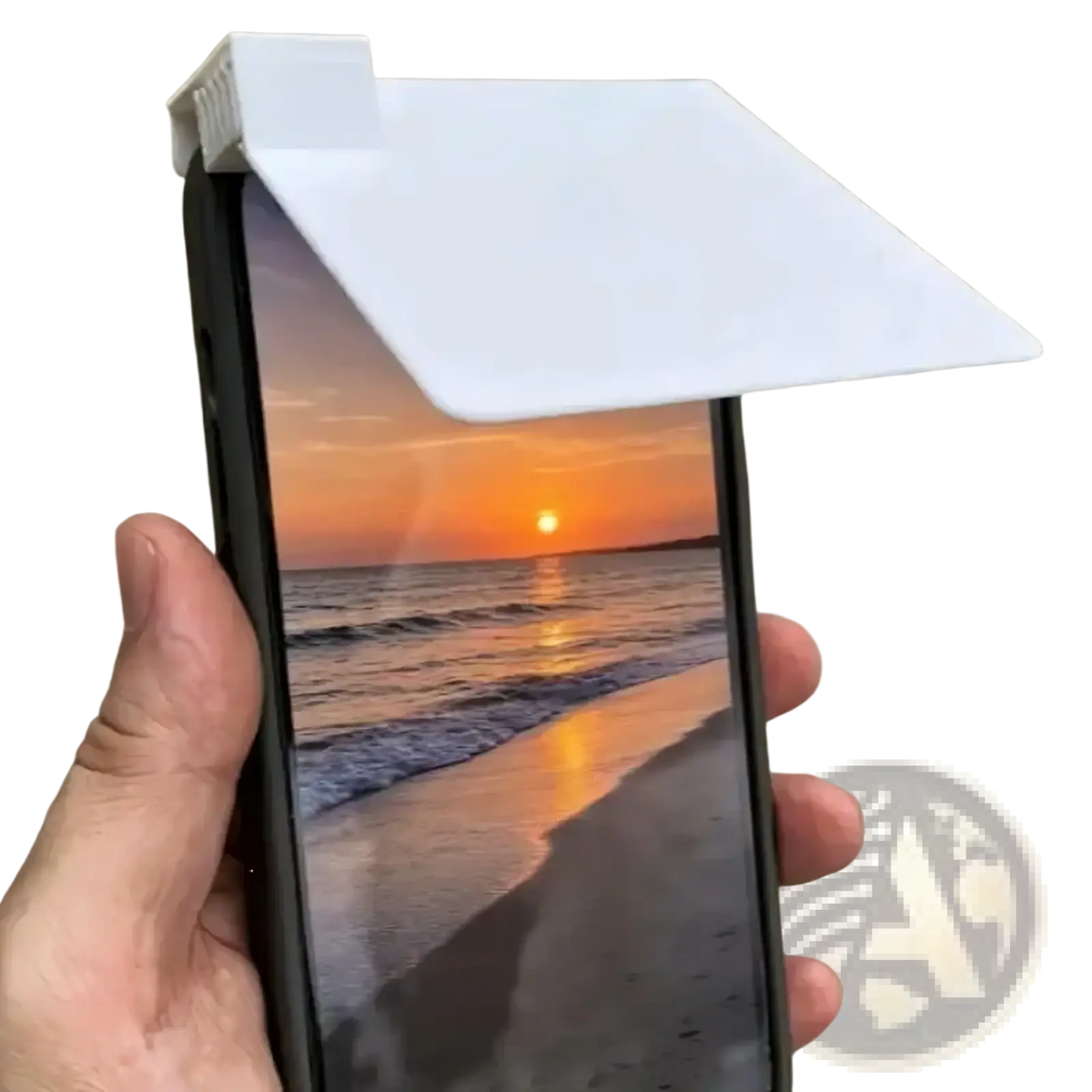 White plastic phone stand with house-shaped design for phone sunshade case anti glare pla cover use