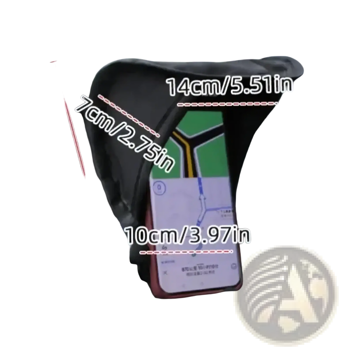Black fabric phone sunshade case with adjustable clamps and padded interior for secure anti glare smartphone holding
