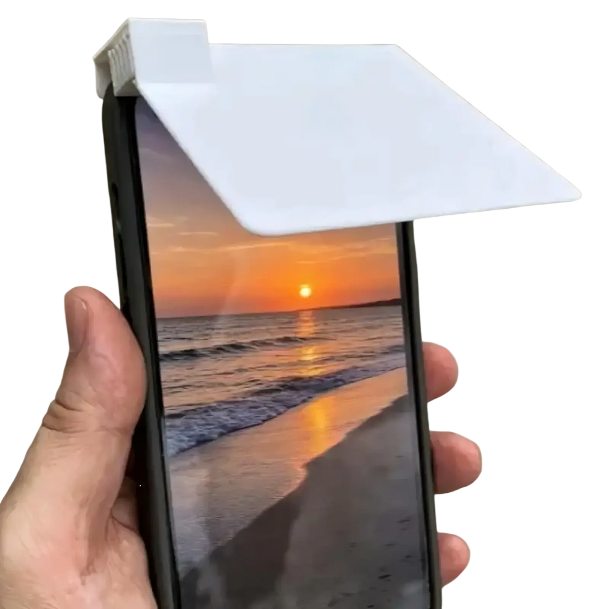 White plastic phone stand with house-shaped design for phone sunshade case anti glare pla cover use