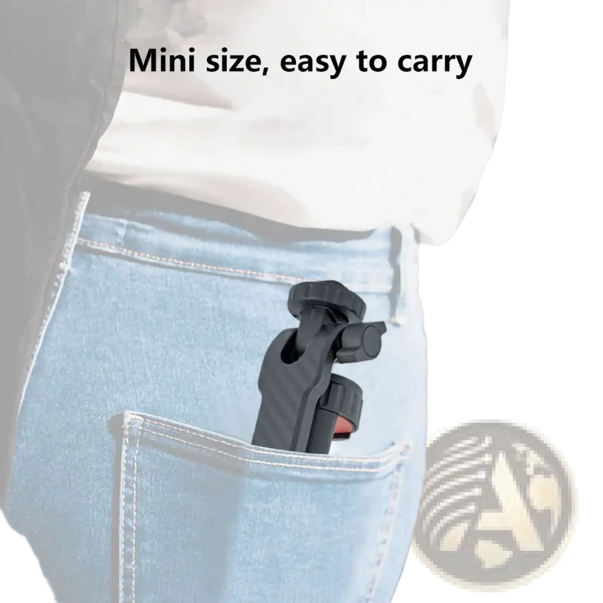 Black mini tripod with compact foldable design for easy portability and phone tripod mount 360 rotatable dual cold shoe