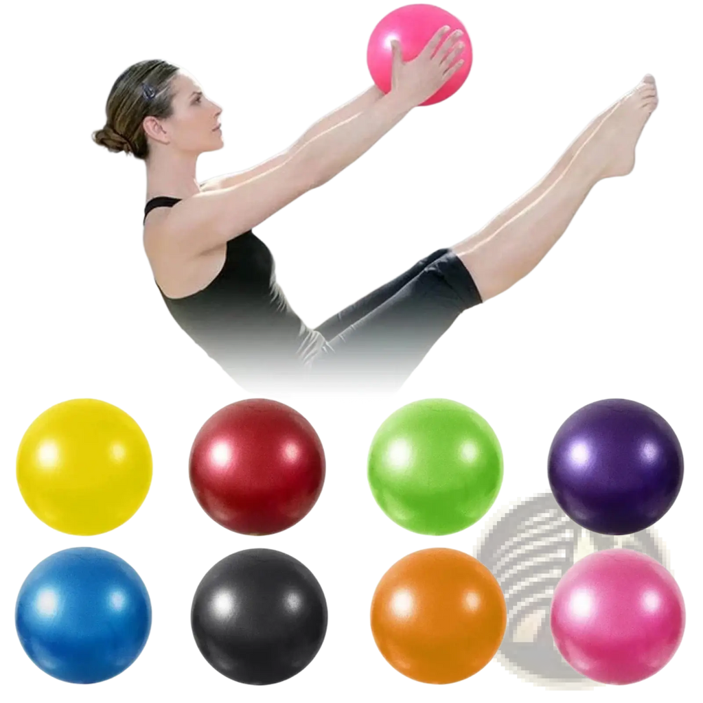 Bright pink pilates ball 25cm with smooth glossy surface explosion proof for yoga and core fitness exercises