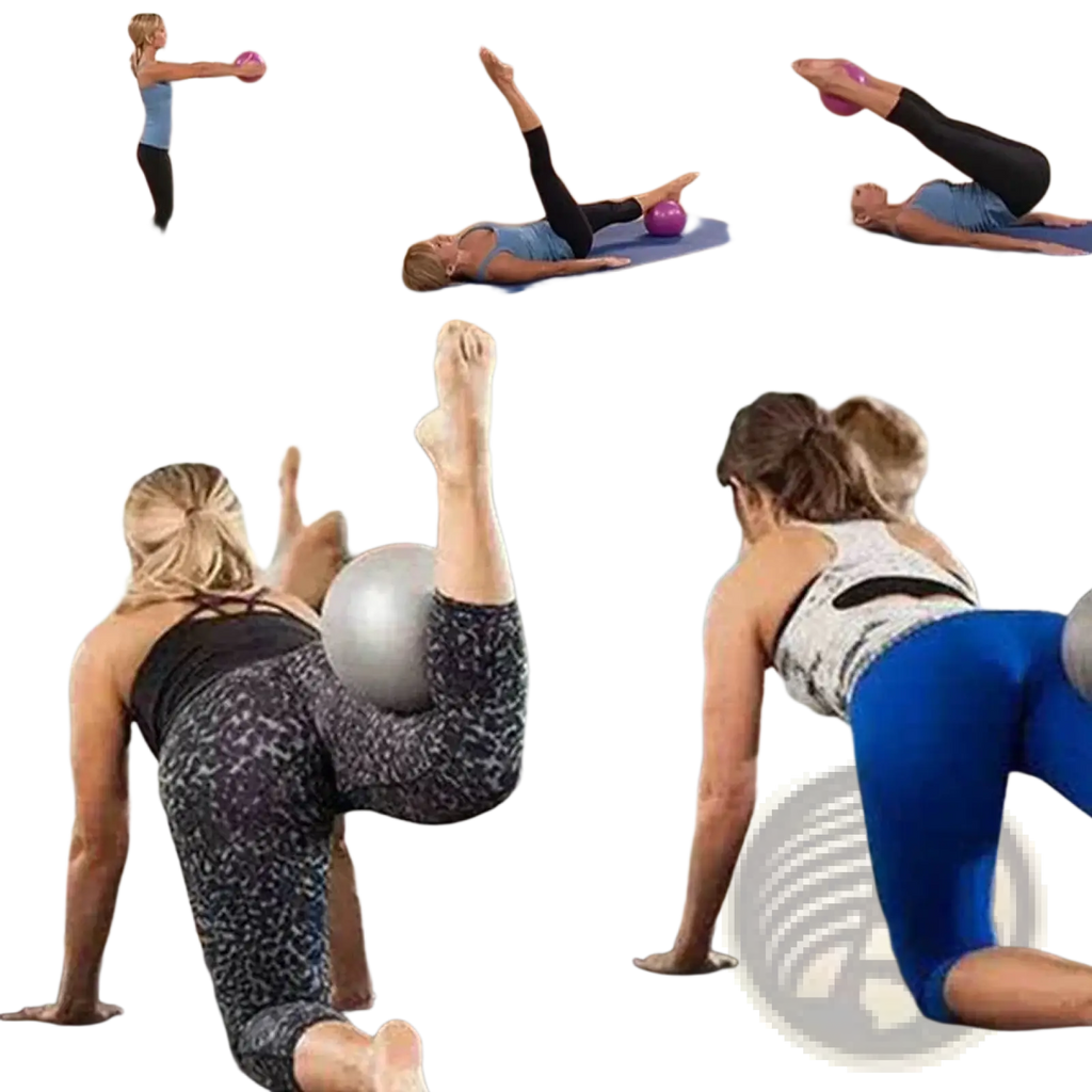 Silver pilates exercise ball 25cm explosion proof for yoga core fitness and strength training uses
