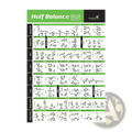 Green and white half balance ball workout pilates exercise chart canvas wall art fitness poster with illustrated routines