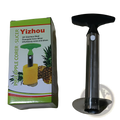 Yizhou 201 stainless steel pineapple peeler corer and slicer tool with black handle and silver metallic body