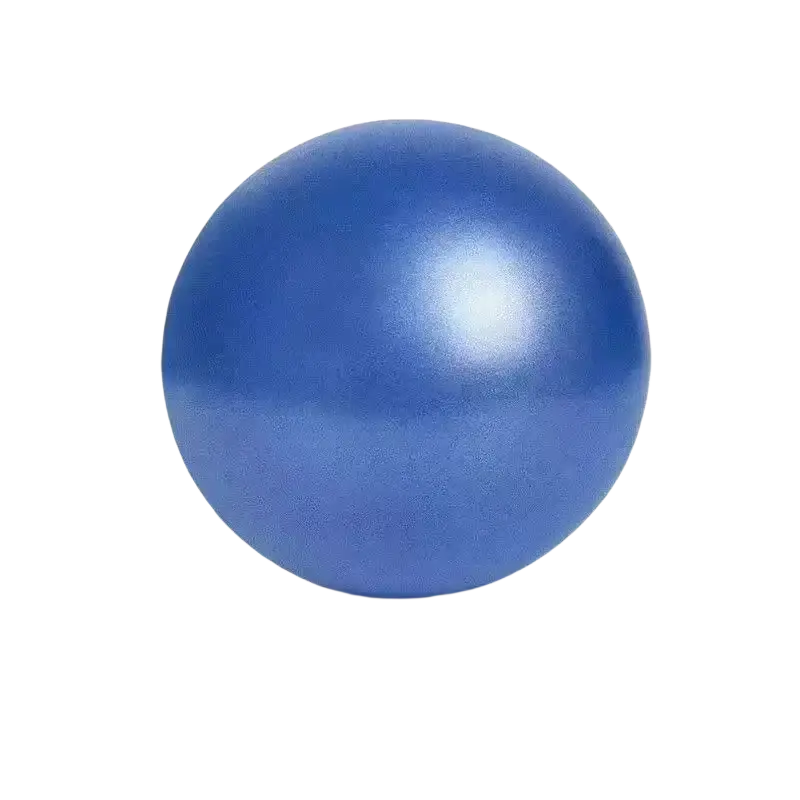 A smooth solid blue ball straw ball with matte finish for fitness exercise and pilates use