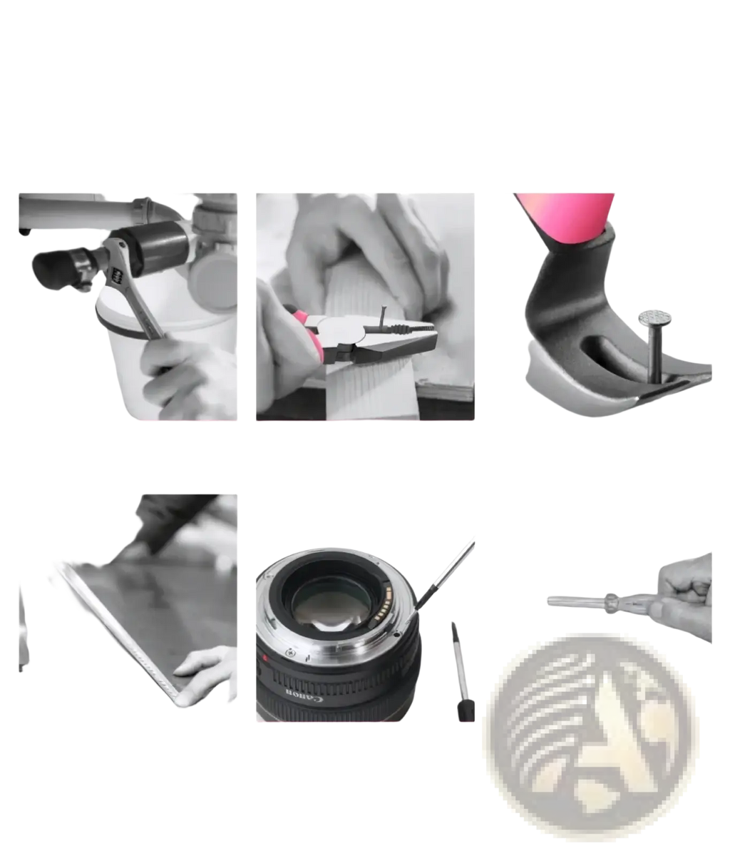 Pink diy tool kit featuring adjustable wrench wire cutting pliers billy club tape rule precision screwdriver and stylus