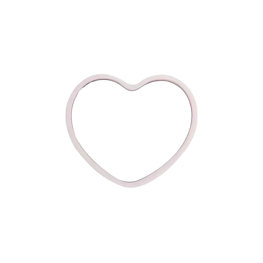 A sleek metallic heart shaped cookie cutter with smooth reflective surface included in 36pcs bridal shower favors set