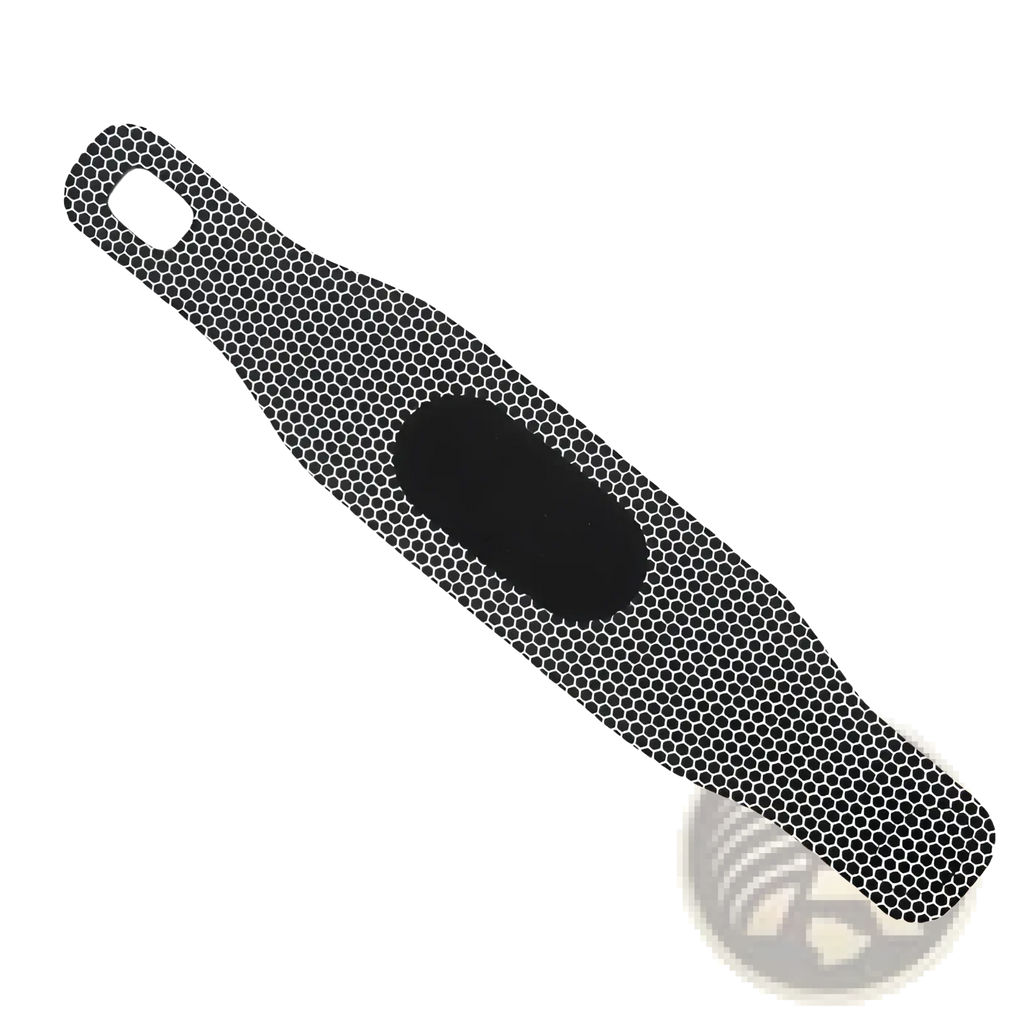 Black honeycomb-patterned phantom night black model grip pad showing the back side for sports wrist support