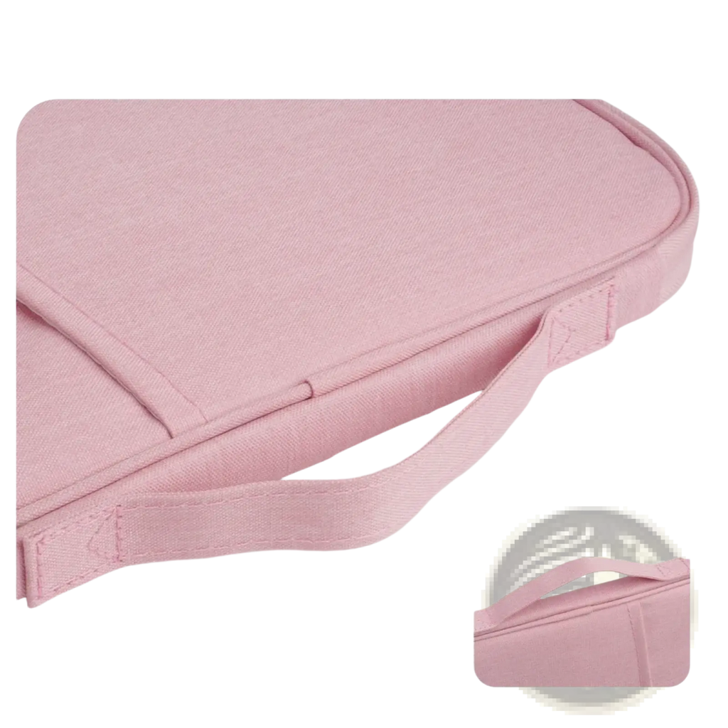 Pink laptop sleeve 11 to 13 inch padded case with soft fabric and comfortable padded handle for easy carrying