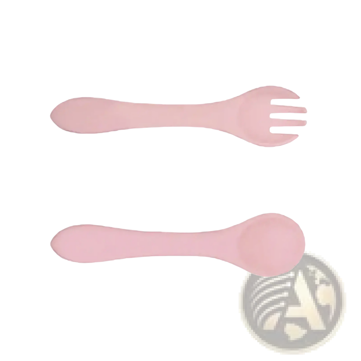 Pink silicone baby feeding set with suction base featuring spoon and fork for easy infant mealtime use