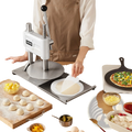 White and stainless steel yevor pizza dough press machine 9.5 inch manual sheeter with black handle for dough pressing