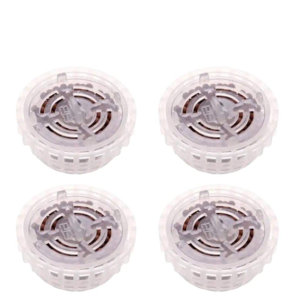 Clear plastic circular plastic aquarium moss ball holder and filter dome with gray maze-like internal design