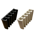 Black and beige plastic u-shaped phone stand holders for food container lid holder and under shelf rack organization