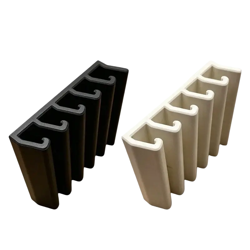 Black and beige plastic u-shaped phone stand holders for food container lid holder and under shelf rack organization
