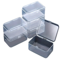 Clear plastic rectangular storage boxes with snap-on lids from a 6-pack of plastic storage boxes for organized storage