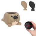 Cute beige plastic platypus succulent planter with black beak pink belly and two interchangeable tail options