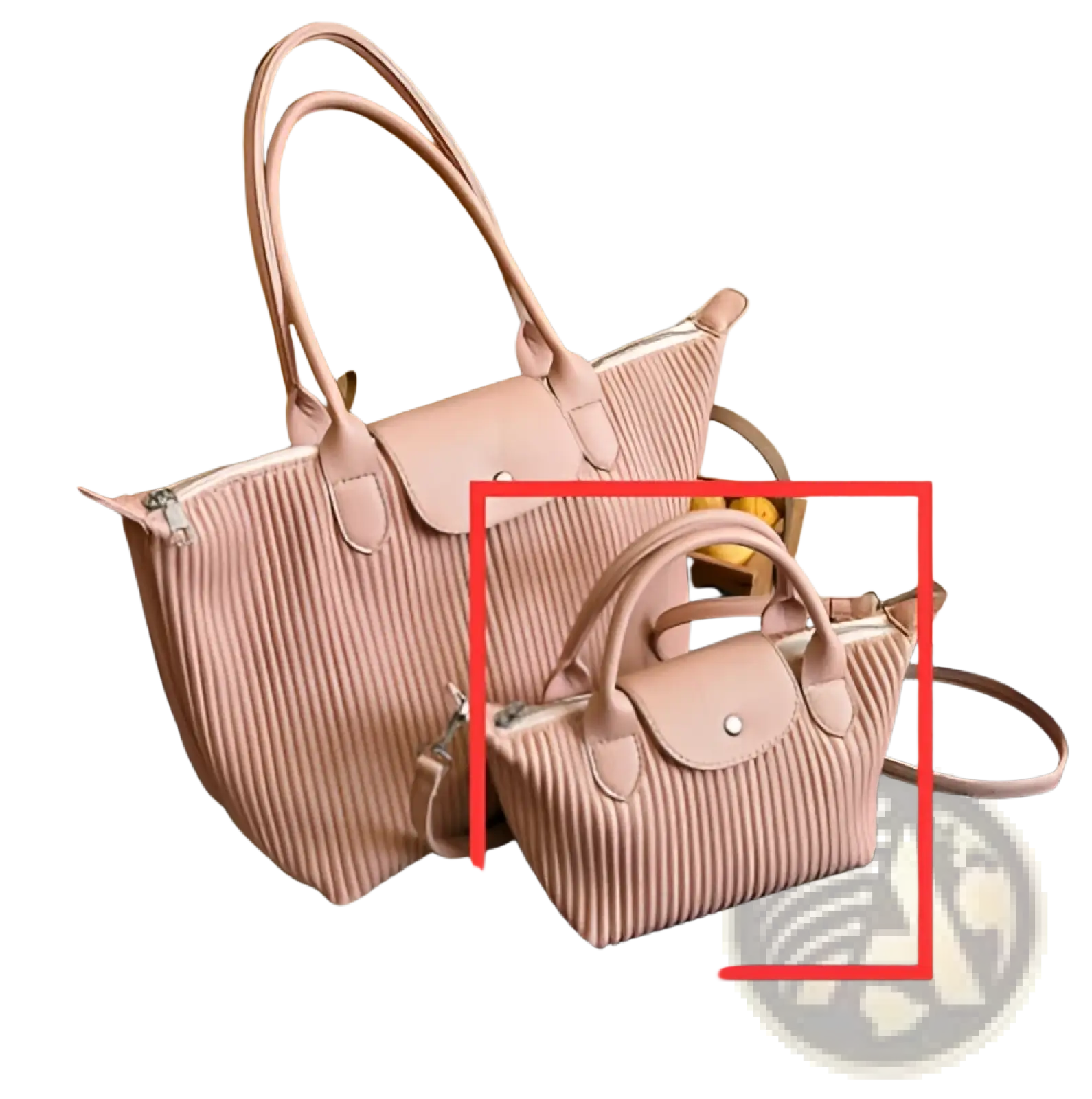 Pink pleated shoulder bag minimalist pu leather tote with flap closure and top handles for versatile use