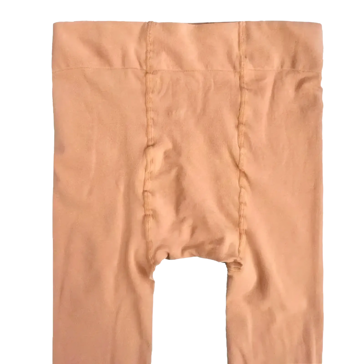 Plus size black fleece leggings with beige sheer tights featuring smooth stretchy fabric and seamless construction
