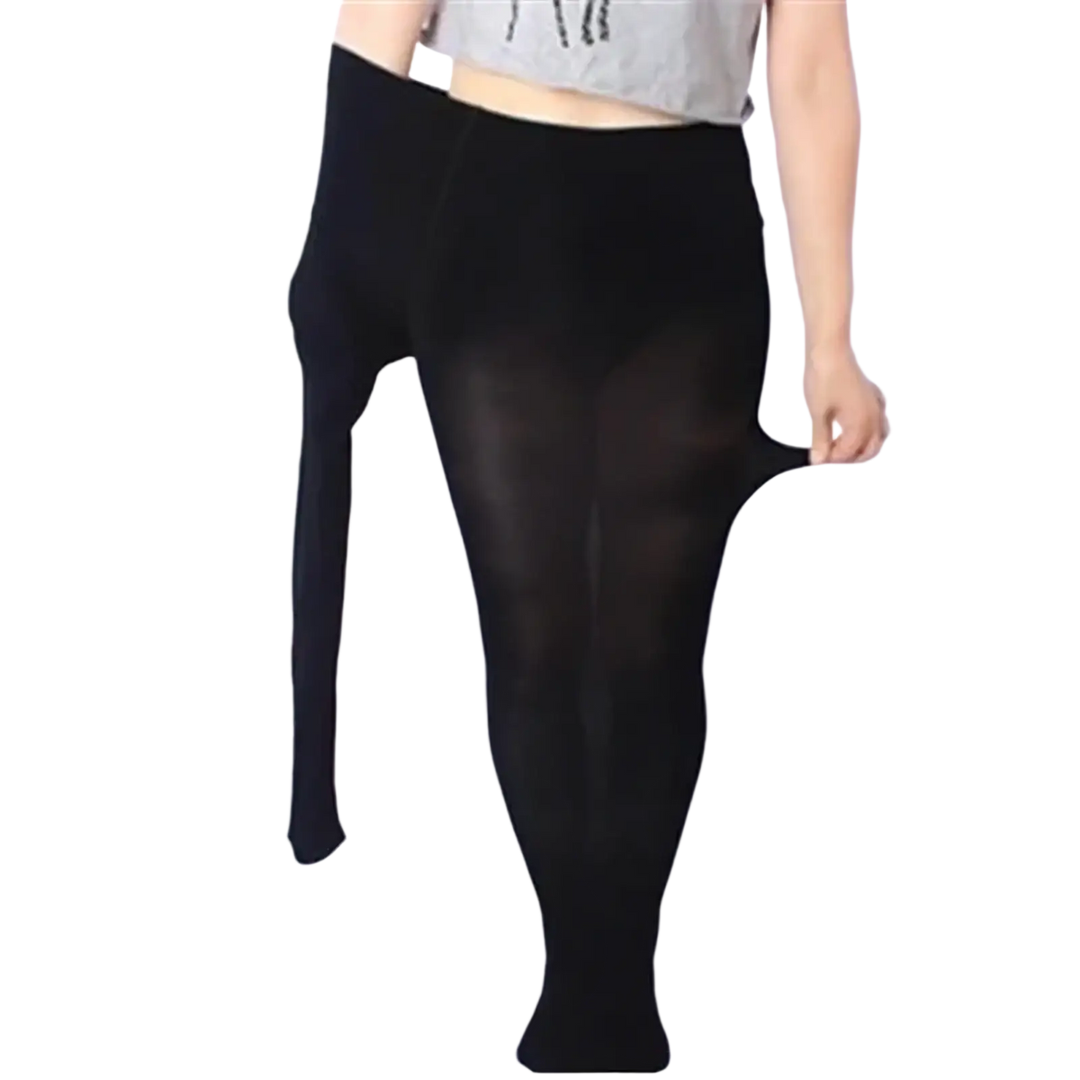 Plus size black fleece leggings featuring smooth, stretchy, sheer tights that conform to the body shape