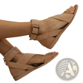 Plus size women flat roman strappy beige suede sandals with crisscross straps and woven espadrille sole