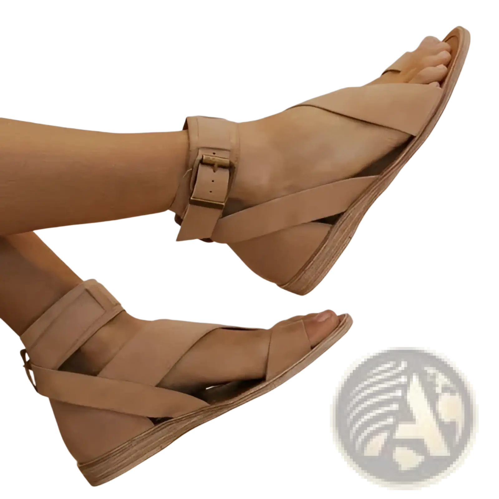 Plus size women flat roman strappy beige suede sandals with crisscross straps and woven espadrille sole