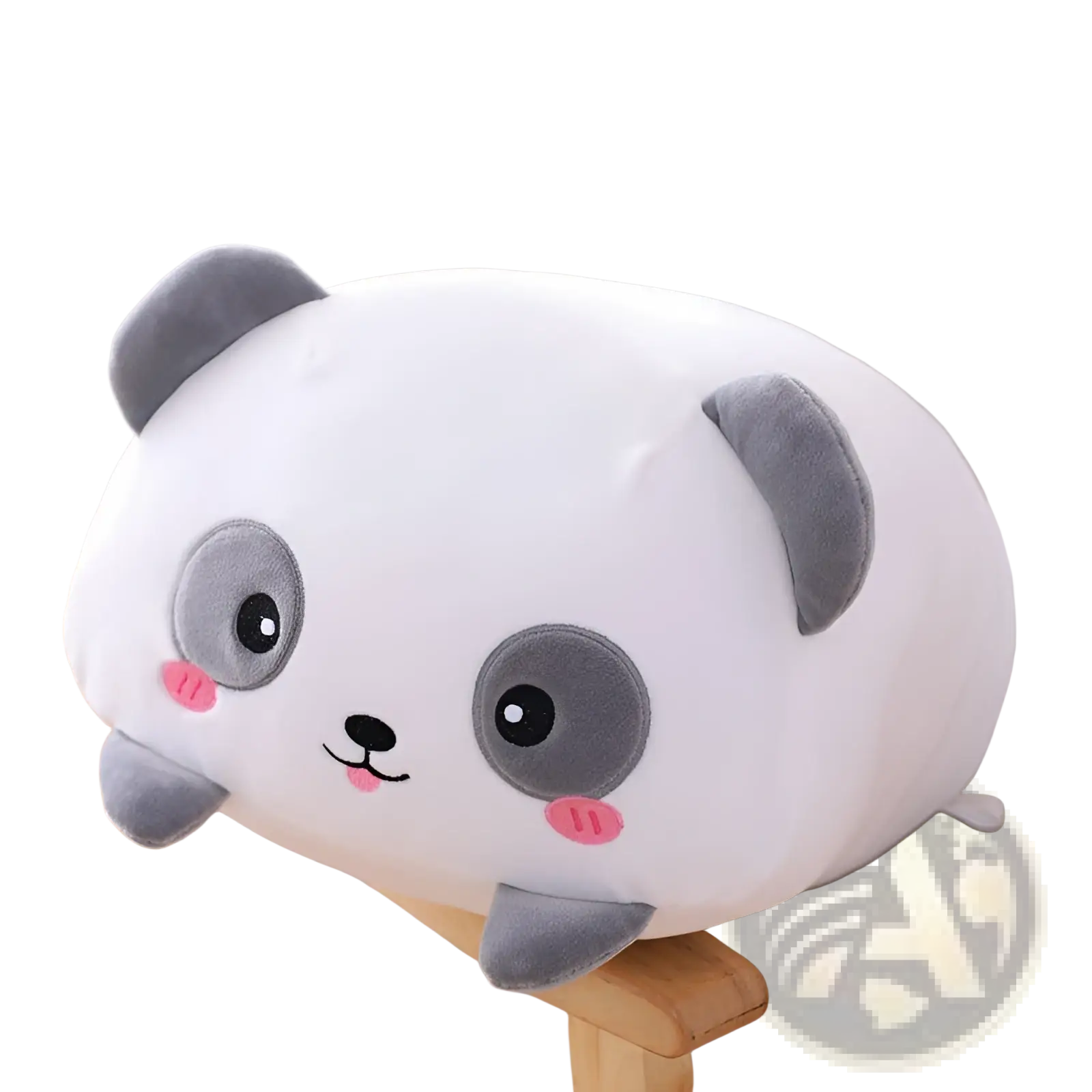 Cute white and gray plush panda pillow with pink cheeks soft embroidered cartoon doll for kids