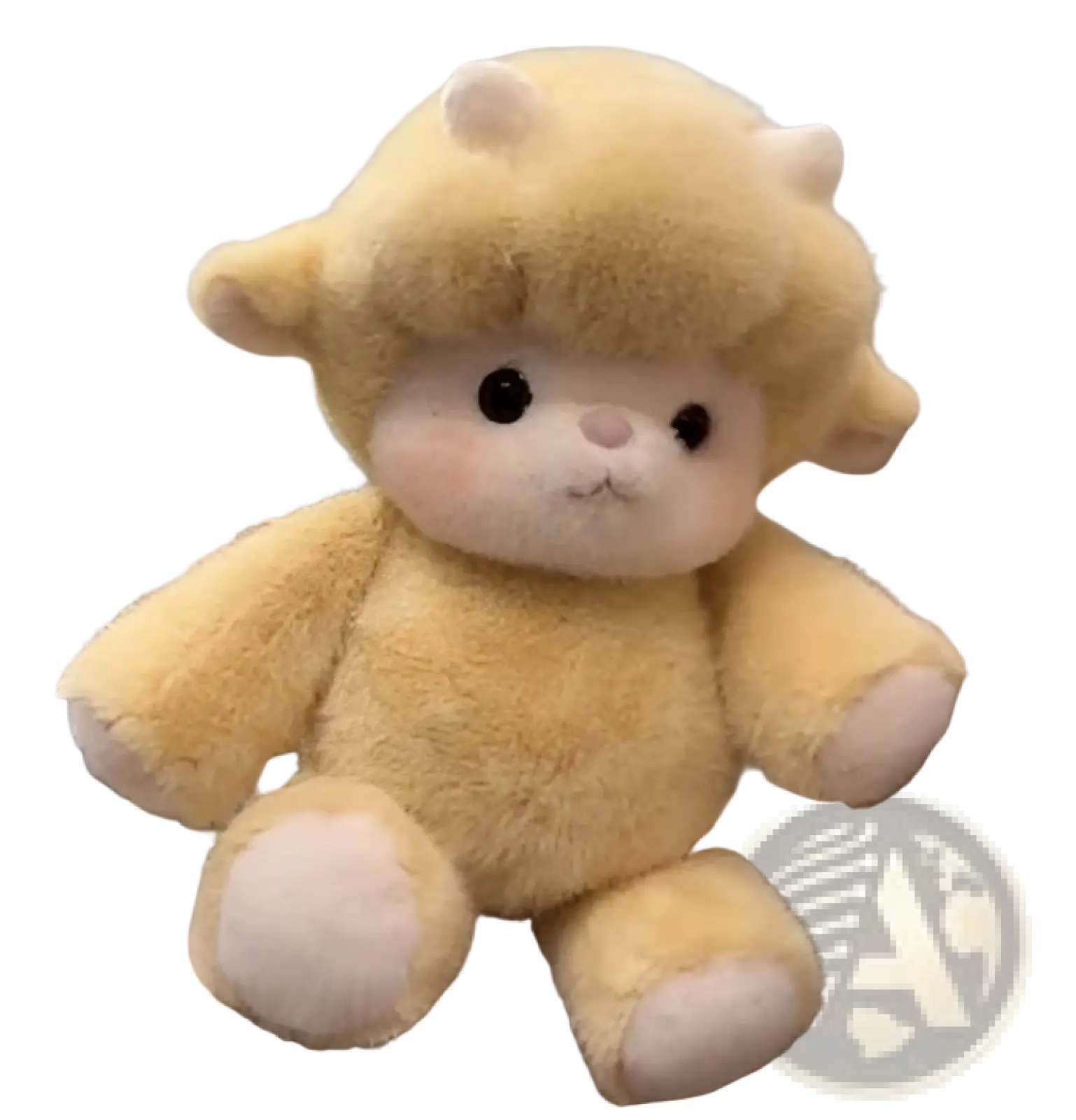 Plush cow and pig soft stuffed animal toys featuring a soft yellow lamb with white paws and ears for kids