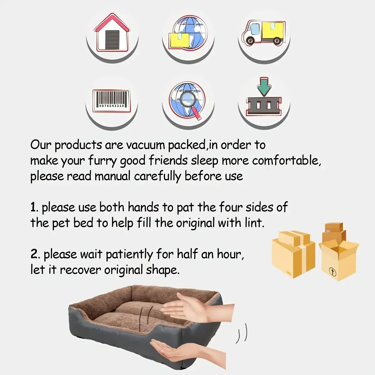 Gray and brown plush dog sofa with soft inner lining designed as a comfortable dog bed and puppy accessories