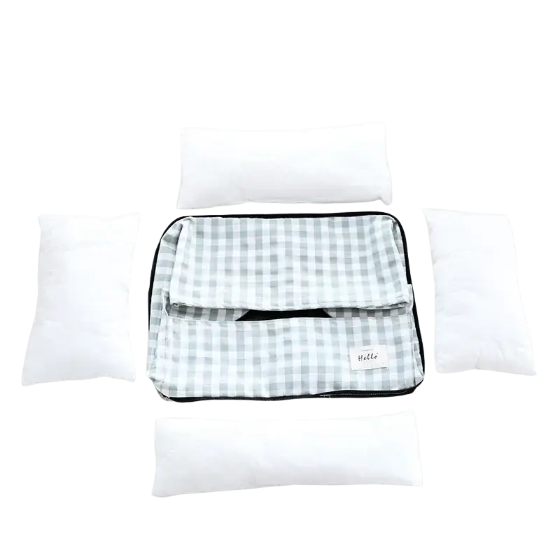Please allow gray and white checkered cotton tissue box cover with black trim for plush gingham check pet bed sofa
